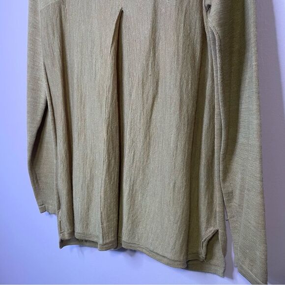 Lands' End 100% Merino Wool Cardigan Sweater Tan Button Long Sleeve Pockets S - Picture 3 of 9